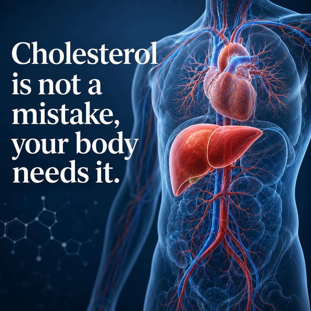Cholesterol is a not a mistake. Your body needs it.